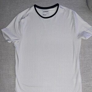 Express Men's White and Black Trim Tee